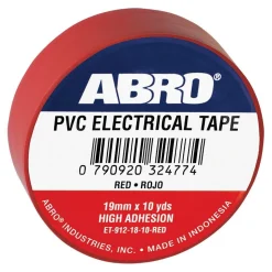 ABRO Electrical Tape 0.12mm x 18mm x 10 yds Red (ET-912-18-10-RED)