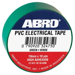 ABRO Electrical Tape 0.12mm x 18mm x 10 yds Green (ET-912-18-10-GRN)
