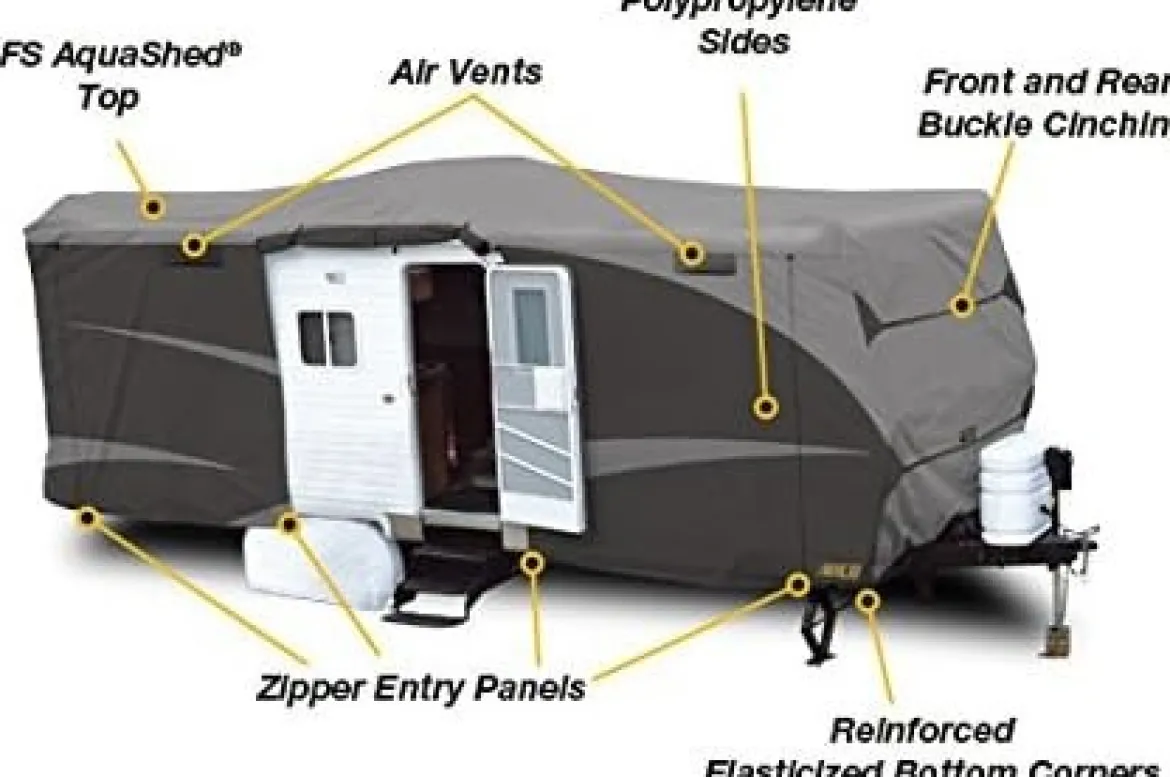ADCO Designer SFS Aquashed Travel Trailer RV Cover 28' 7"-31' 6" Gray (ADO52245)