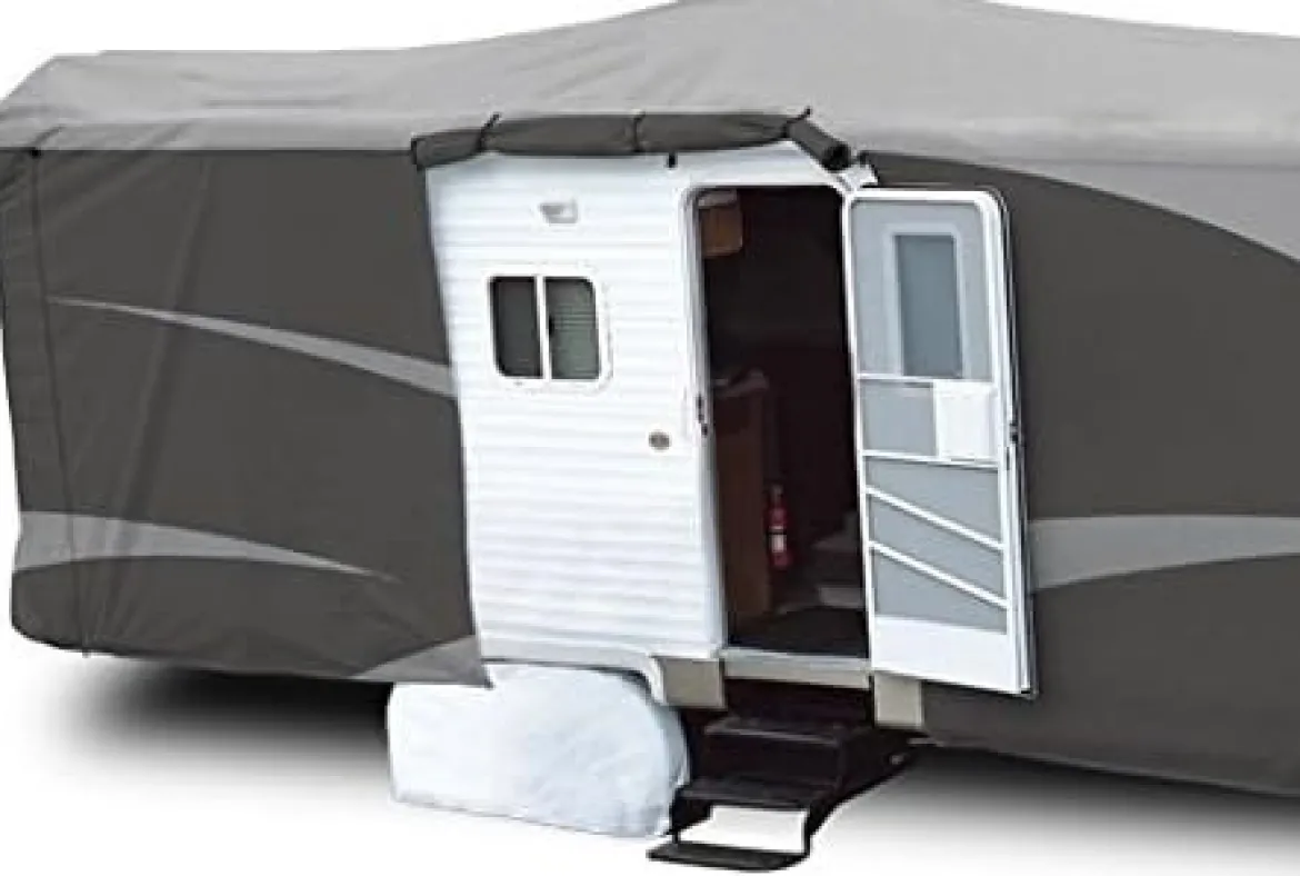 ADCO Designer SFS Aquashed Travel Trailer RV Cover 22'1"-24' Gray (ADO52242)