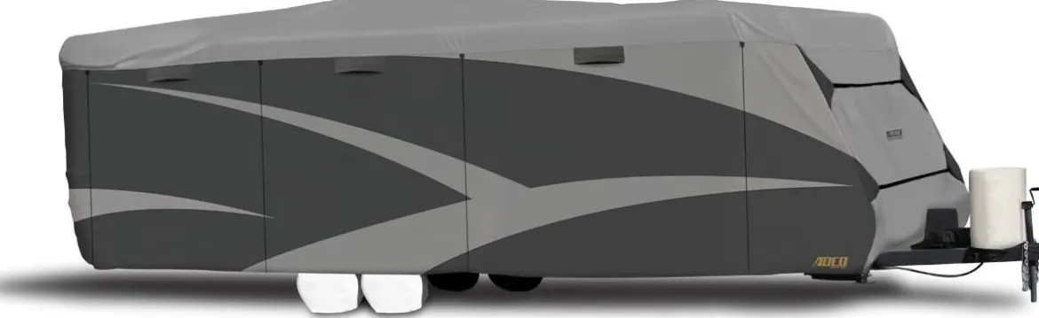 ADCO Designer SFS Aquashed Travel Trailer RV Cover 26'1"-28' 6" Gray (ADO52244)