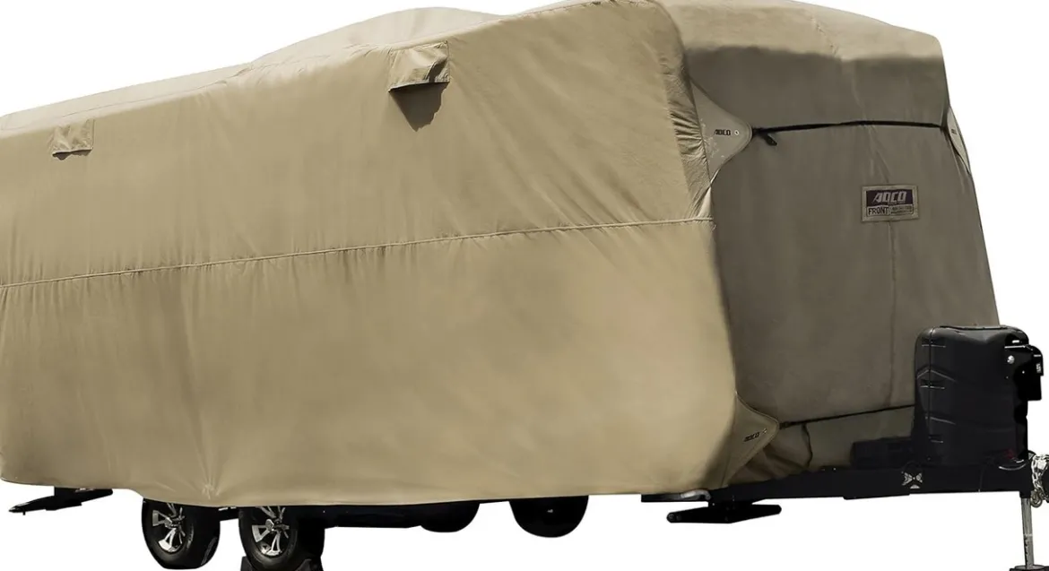 ADCO Travel Trailer Storage Lot Cover 15'1"-18' Tan (ADO74839)