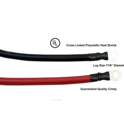 AIMS Power 7 Foot 1/0 AWG Inverter Cable Set (CBL07FT1/0)