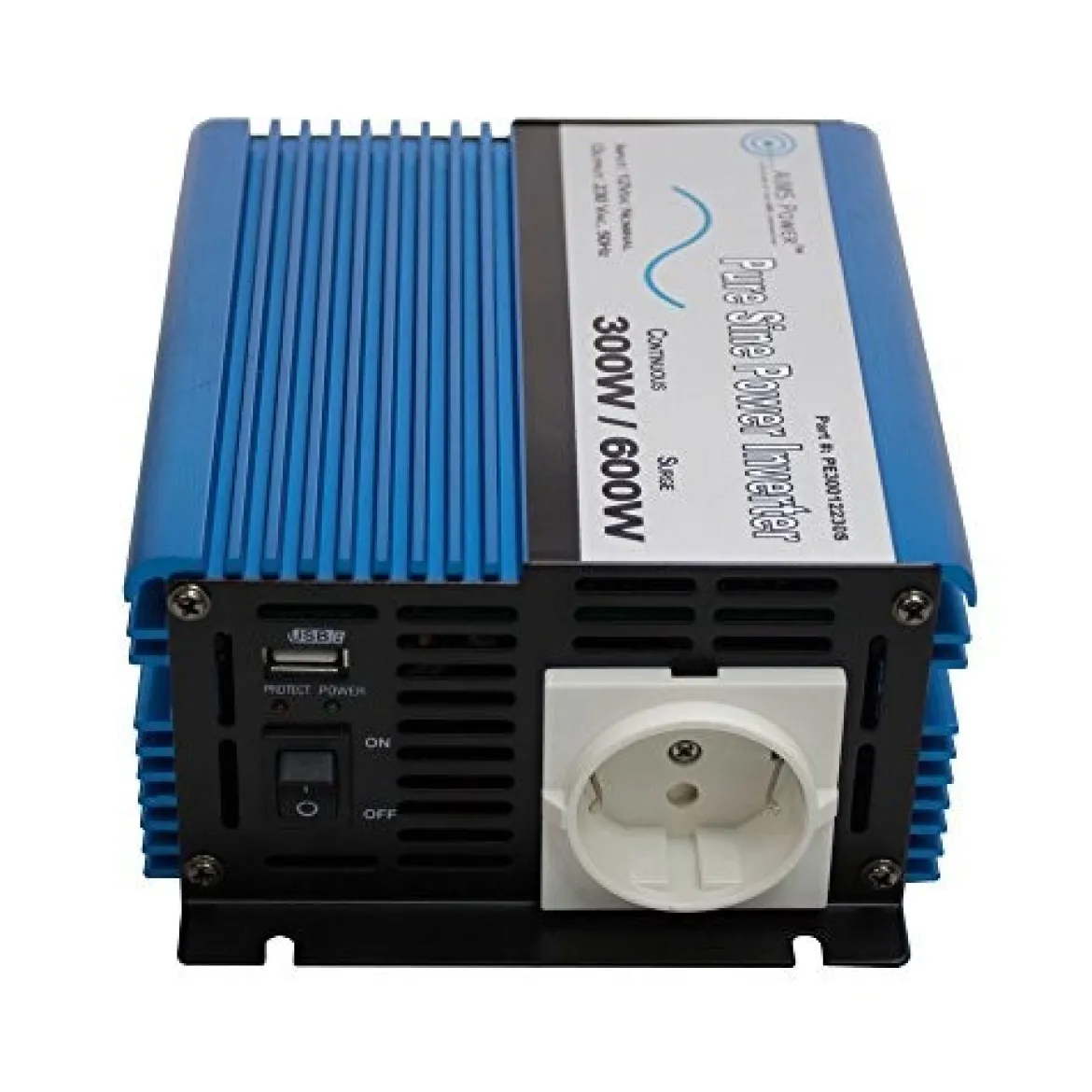 AIMS Power 300 Watt 12 VDC to 220/230 Volt Inverter (PE30012230S)