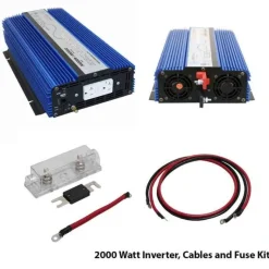 Aims Power 2000 Watt Pure Sine Power Inverter Kit (KITPWRI200012S)