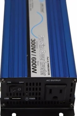 AIMS Power 300 Watt Pure Sine Inverter with Cables (PWRI30012S)