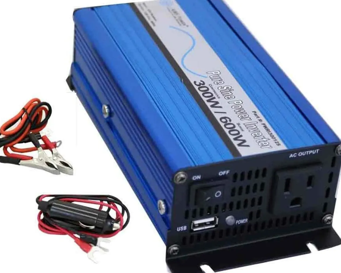 AIMS Power 300 Watt Pure Sine Inverter with Cables (PWRI30012S)