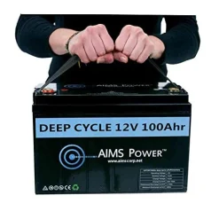 AIMS Power 12V 100Ah Lithium Battery with Bluetooth Monitoring (LFP12V100B)