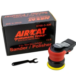 AirCat 3" Orbital Palm Sander and Polisher for Smooth Finishing (6700-3-336)