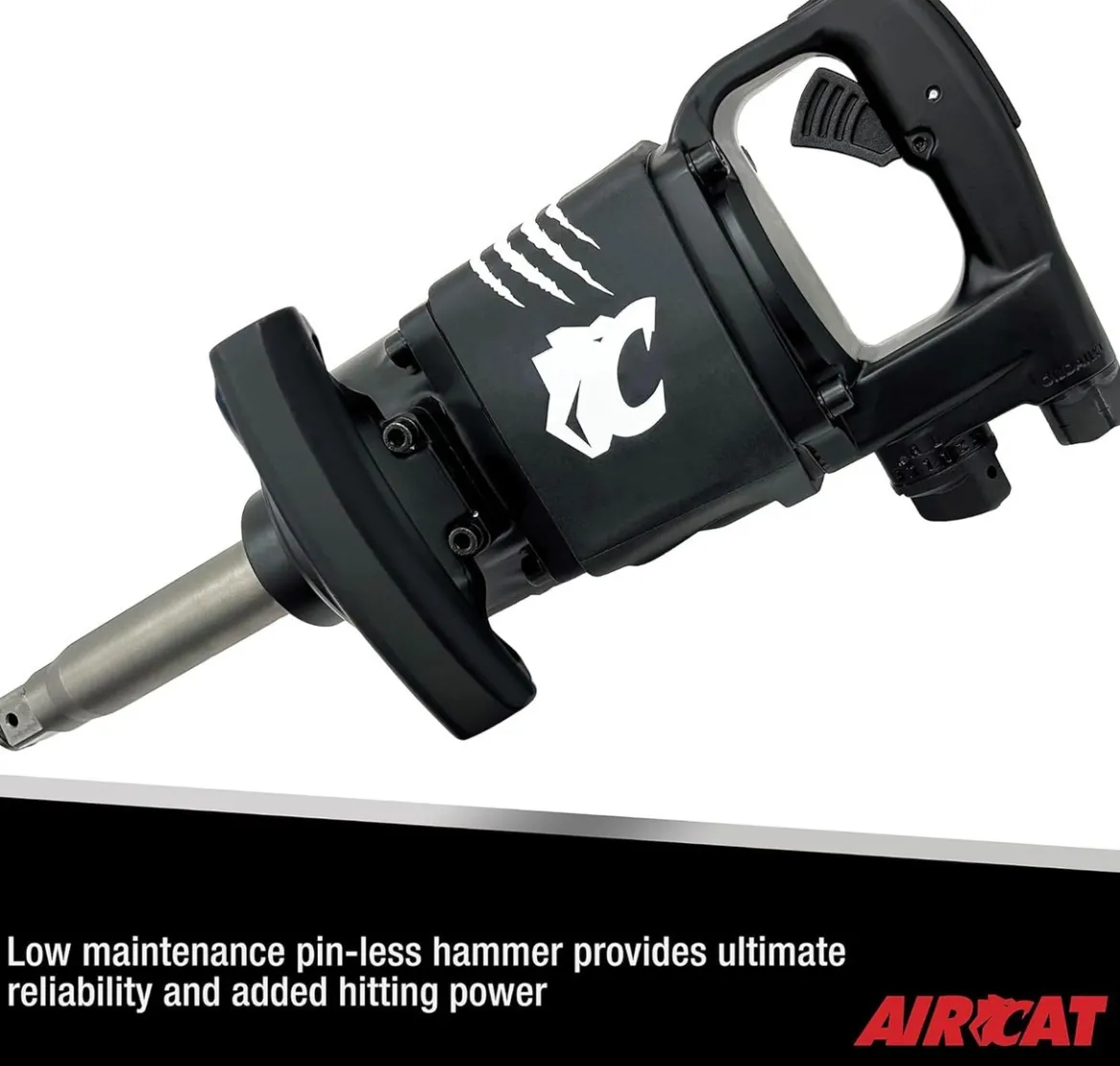 Aircat 1" Straight Impact Wrench With 6" Extended Anvil (1992-A)