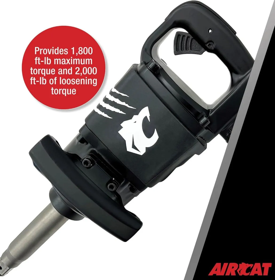 Aircat 1" Straight Impact Wrench With 6" Extended Anvil (1992-A)