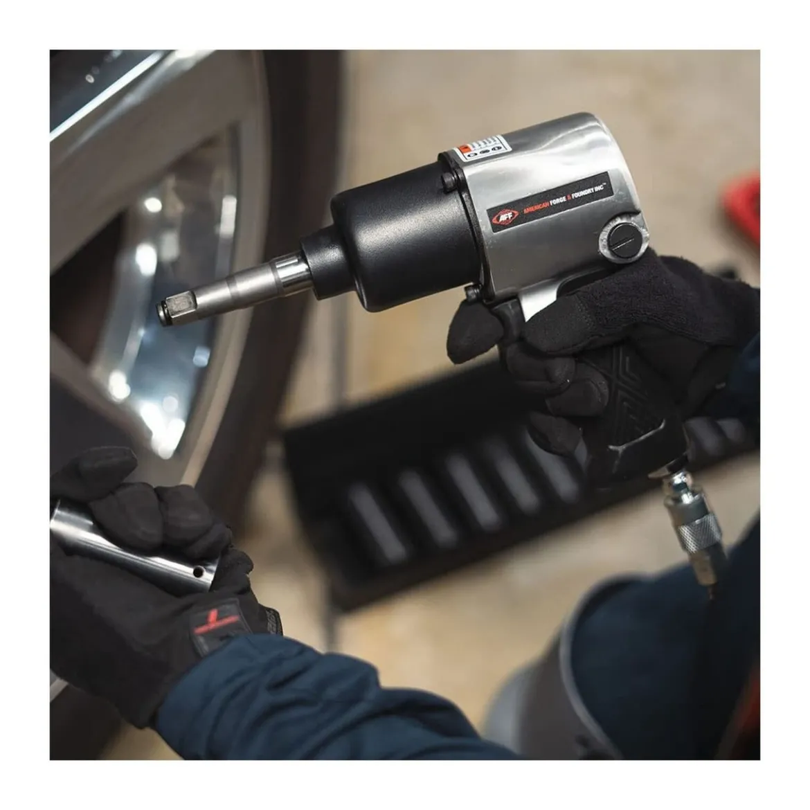 American Forge & Foundry 1/2 Durable Air Impact Wrench, 2 Extended Anvil - 7000 RPM (7665)