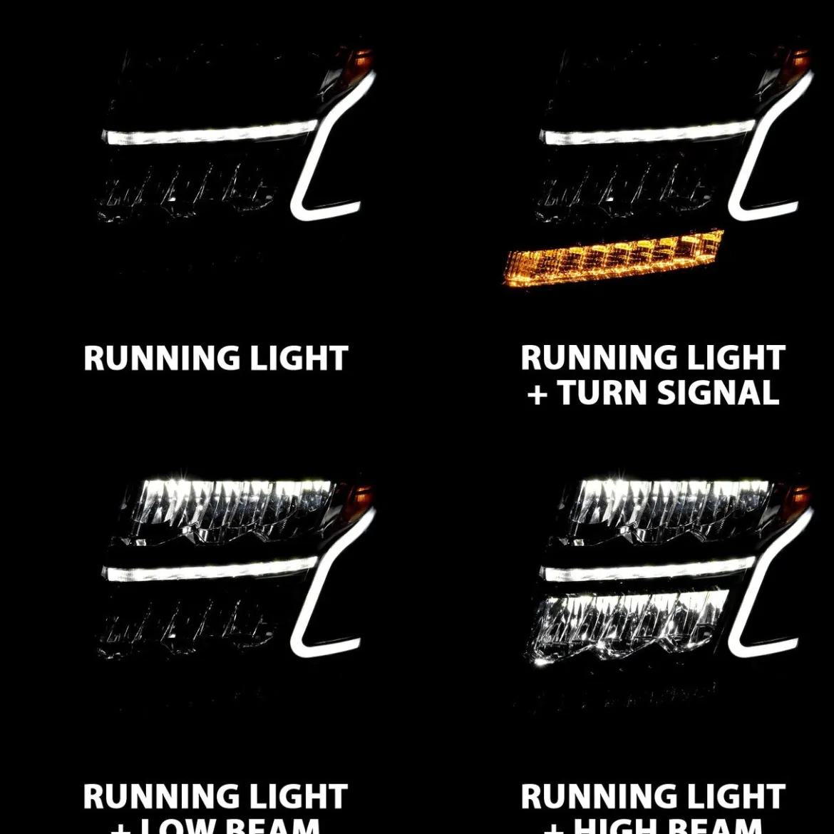 Anzo USA 15-20 Tahoe/Suburban Black Plank Style Headlights (ANZ111478)