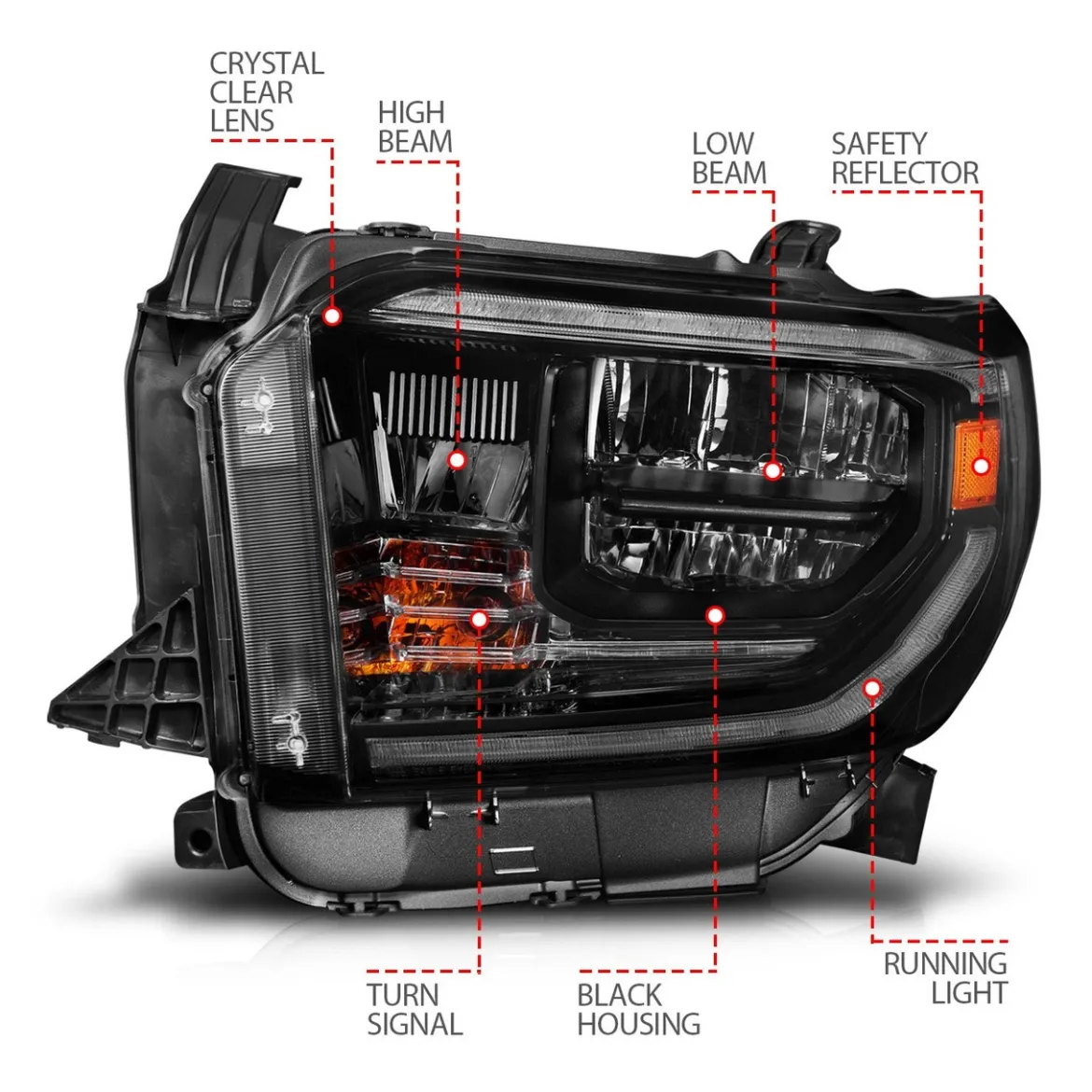 Anzo USA 14-17 Tundra LED Crystal Switchback Headlights (ANZ111531)