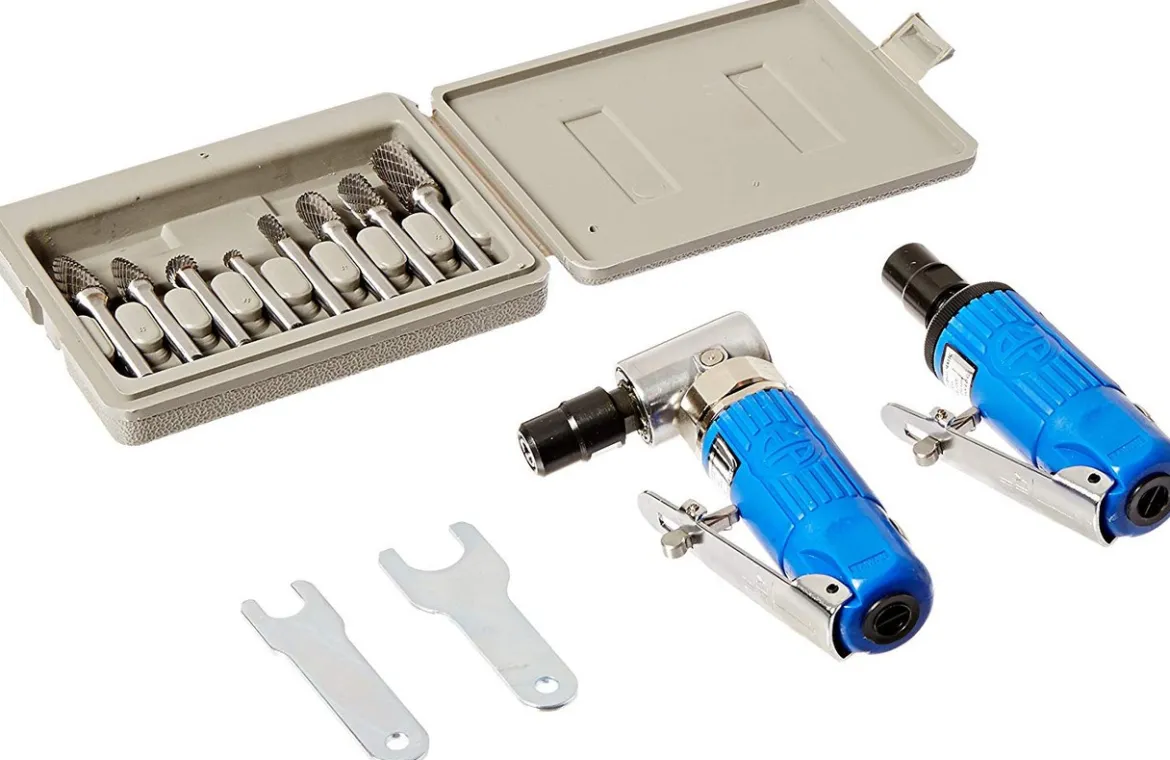 Astro Pneumatic 1/4" Die Grinder Set with Composite Body and Rotary Burrs (1221)