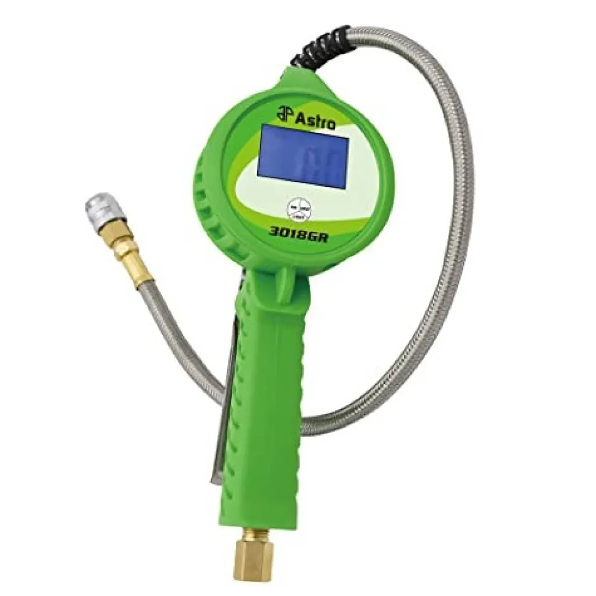 Astro Pneumatic 3.5 Inch Green Digital Tire Inflator with Steel Hose (3018GR)