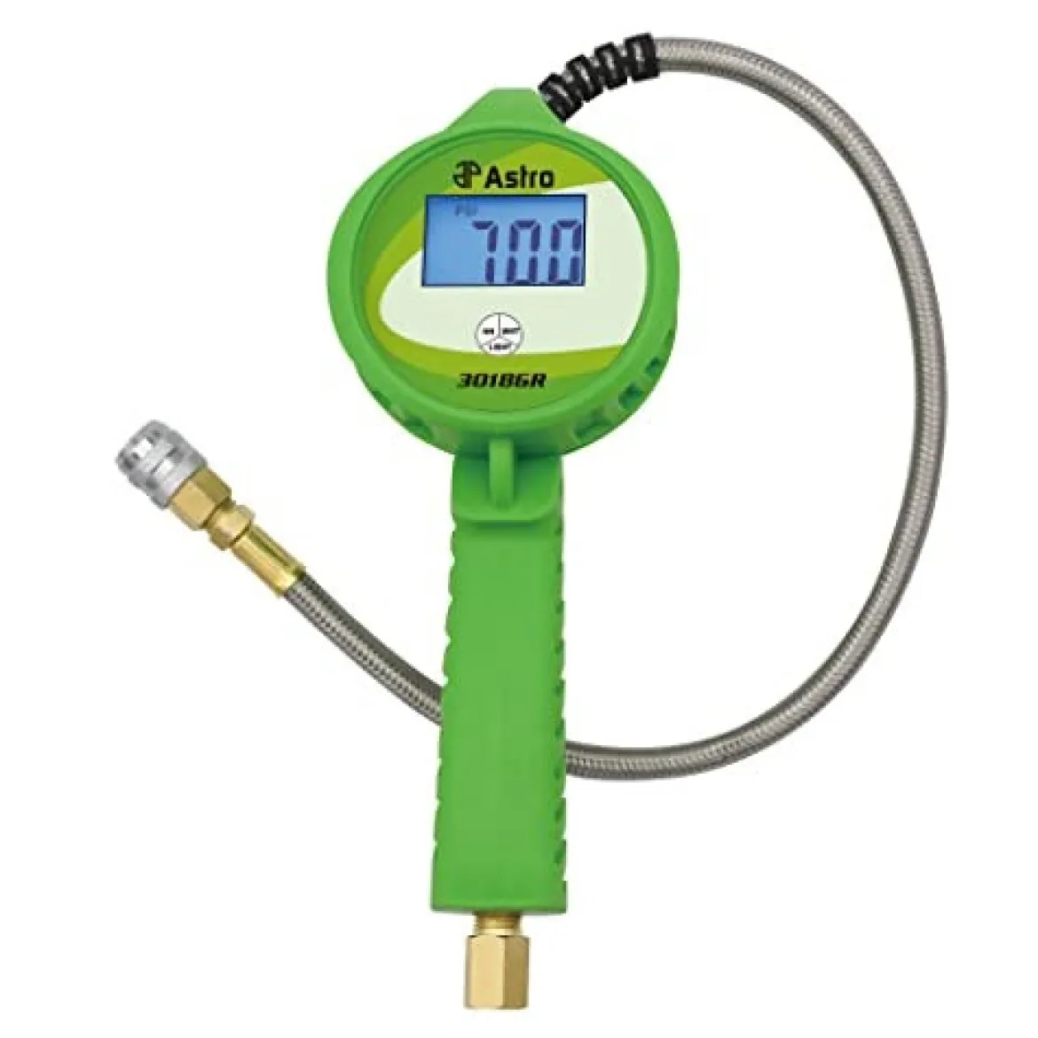 Astro Pneumatic 3.5 Inch Green Digital Tire Inflator with Steel Hose (3018GR)
