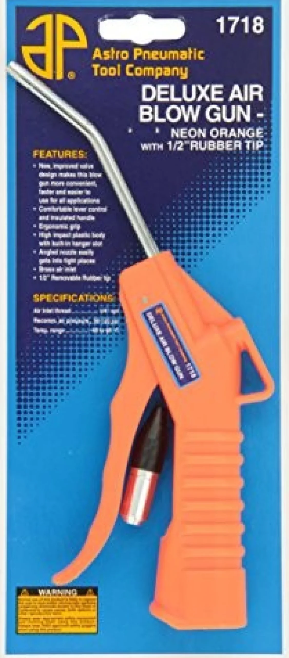 Astro Pneumatic Deluxe Orange 4" Air Blow Gun with Improved Valve (1718)