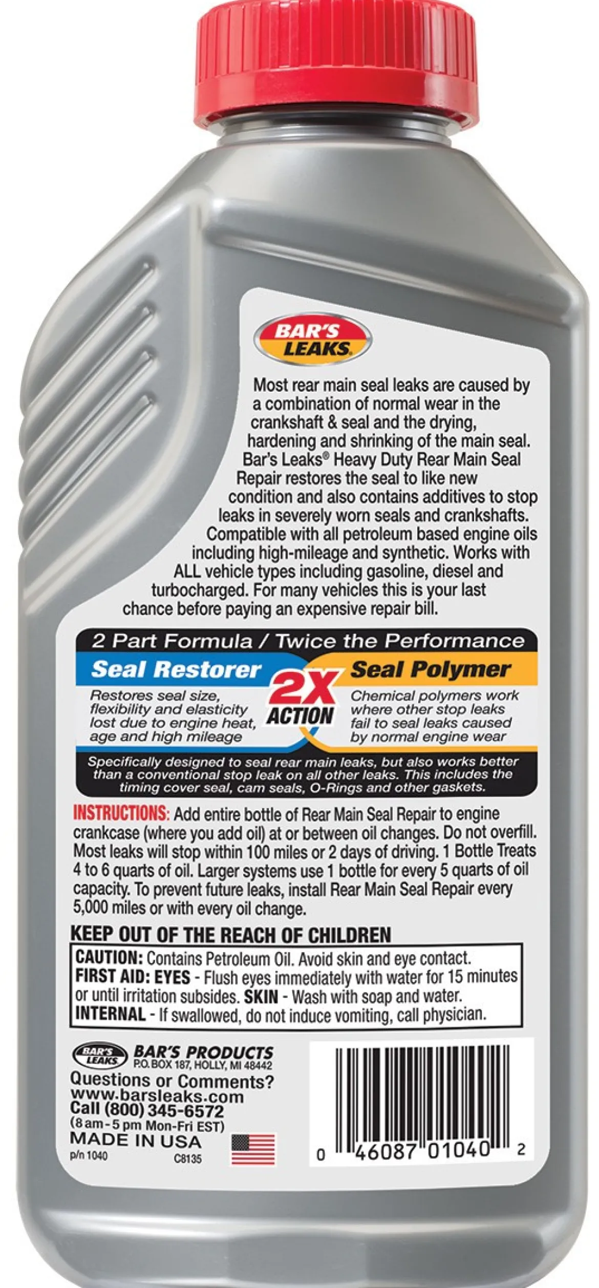 Bar's Leaks 16.9oz Heavy Duty Rear Main Seal Repair (1040)