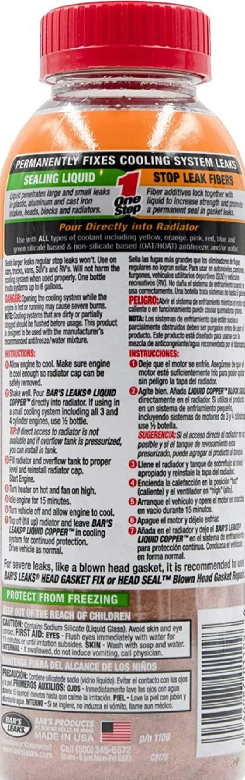 Bar's Leaks 18oz. Liquid Copper Block Seal (1109)