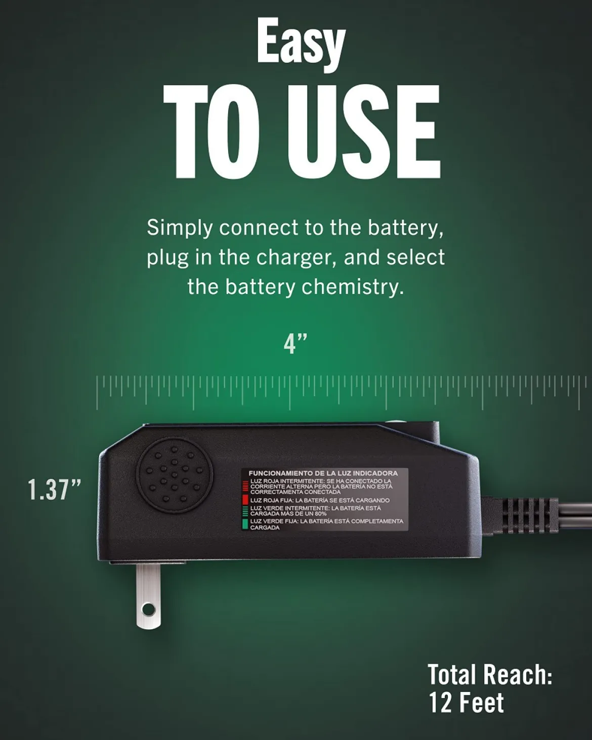 Battery Tender Junior 12V Charger and Maintainer (022-0199-DL-WH)