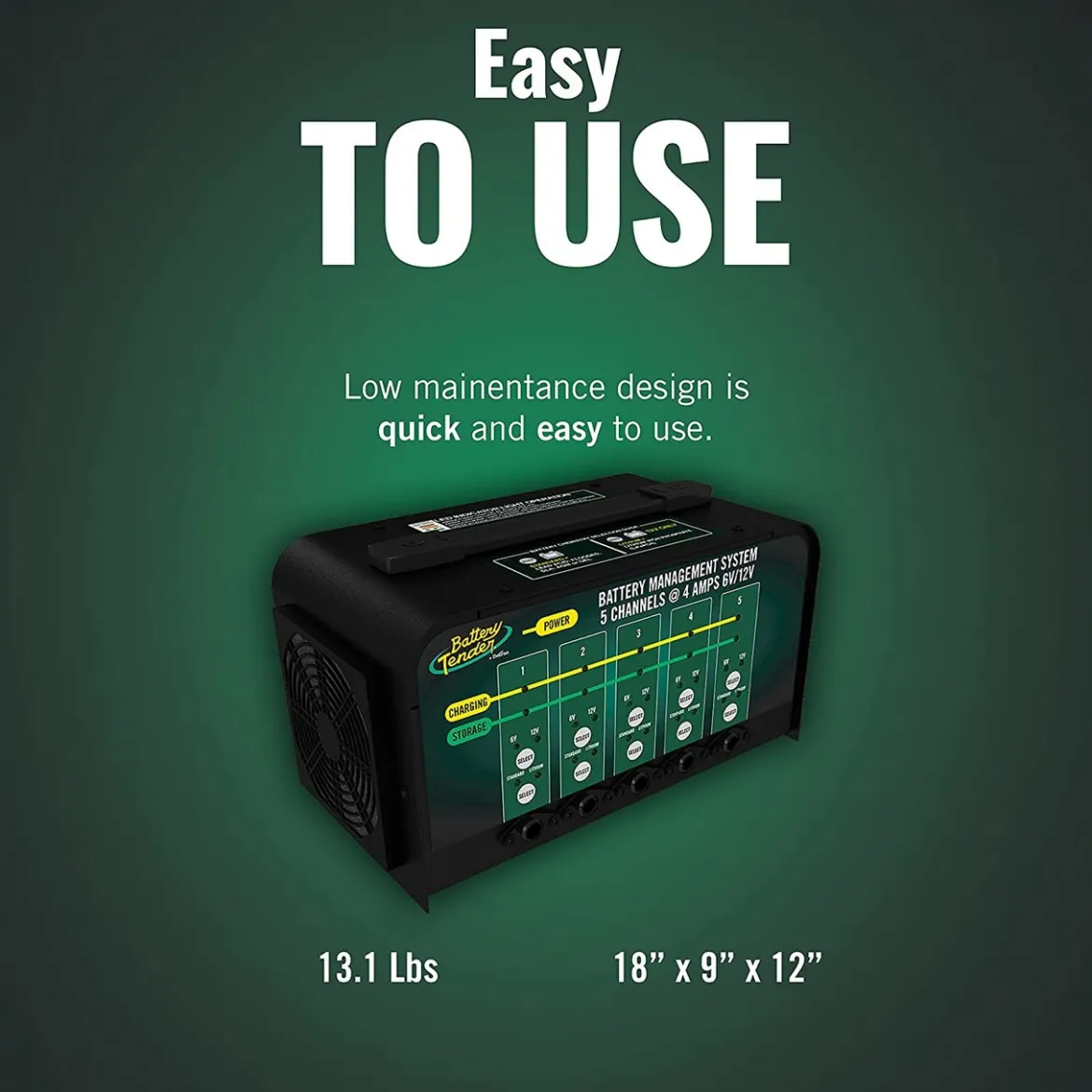 Battery Tender 6V/12V 4A 5-Bank Smart Charger (021-0133-DL-WH)
