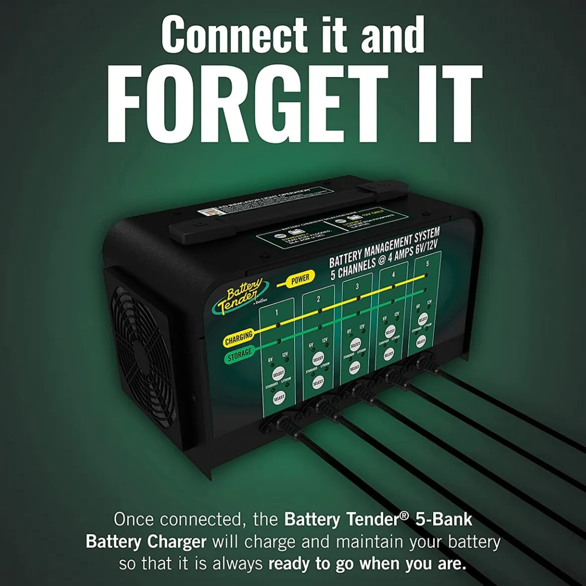 Battery Tender 6V/12V 4A 5-Bank Smart Charger (021-0133-DL-WH)
