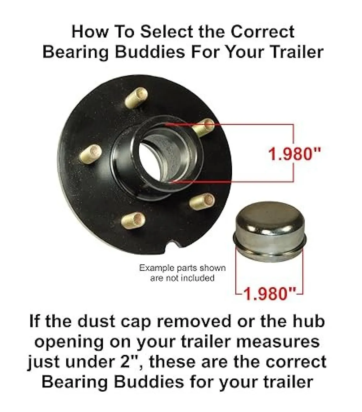 Bearing Buddy 1.980" Diameter Chrome Bearing Protectors with Auto Check With Bras - Pair (42200)