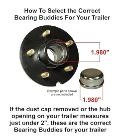 Bearing Buddy 1.980" Diameter Chrome Bearing Protectors With Bras - Pair (42100)