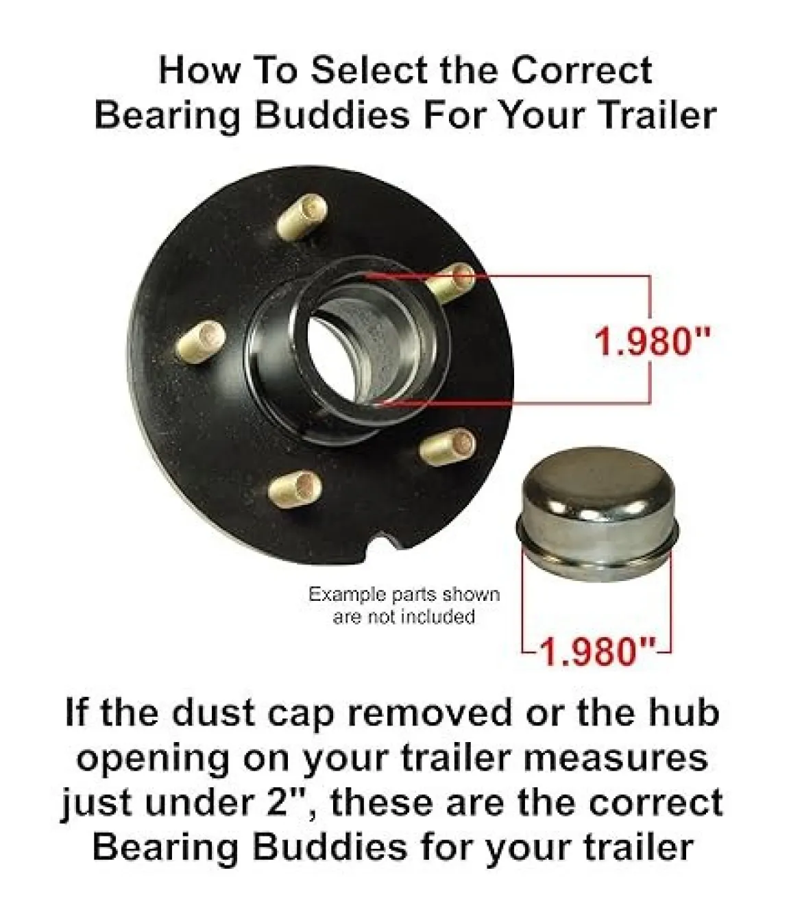 Bearing Buddy 1.980" Diameter Chrome Bearing Protectors With Bras - Pair (42100)