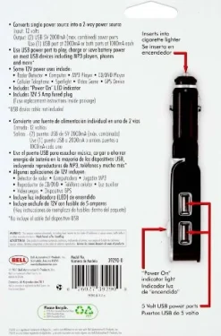 Bell Automotive 12V 2 AMP Dual USB Power Hub (22-1-39290-8)