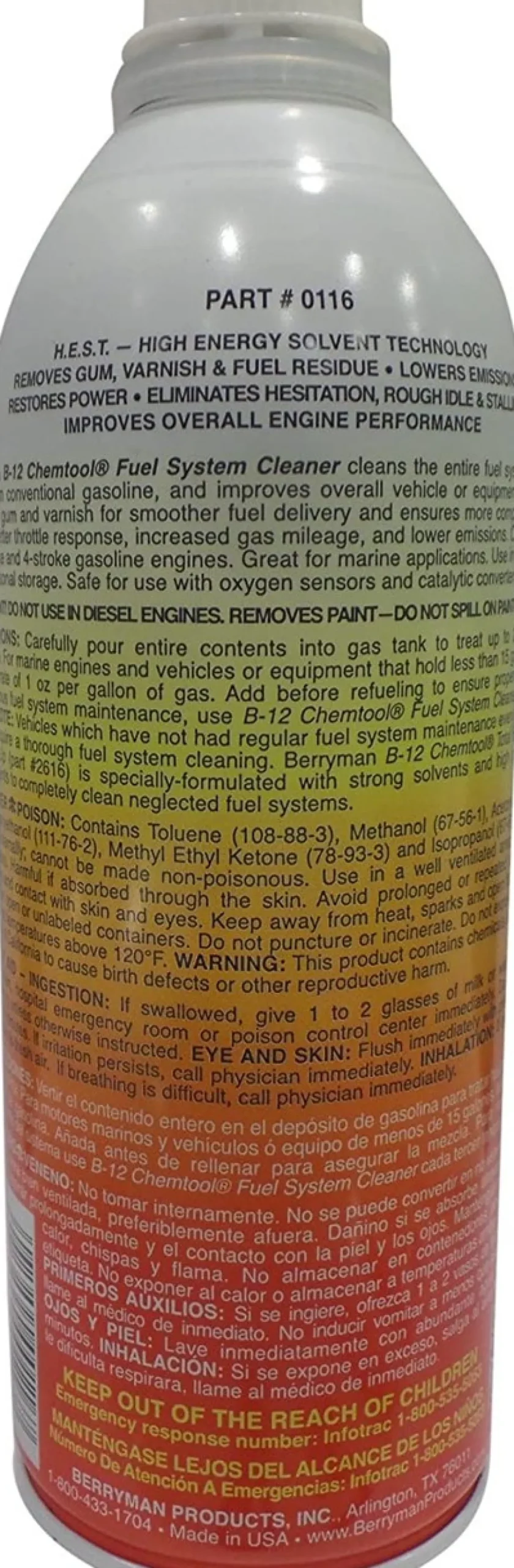 Berryman 15oz B-12 Chemtool Carburetor Fuel & Injector Cleaner (0116)