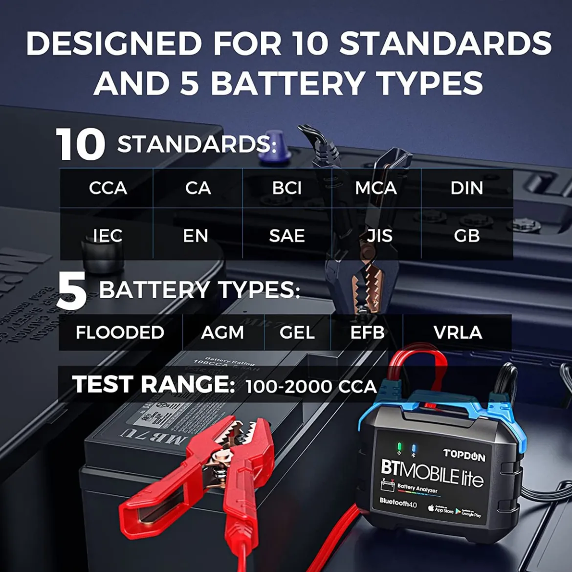 BTMobile Lite 12V Wireless Battery & System Tester with Bluetooth 4.0 (TD52110009)