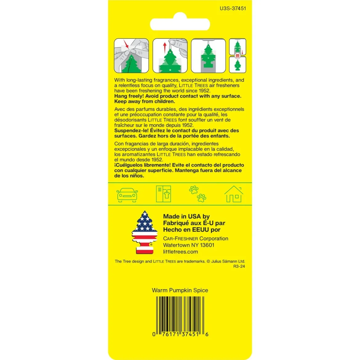 Car Freshner Car Air Fresheners - Warm Pumpkin Spice 3 Pack