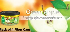 Car Freshner UFC-17816-24 Little Trees Air Fresheners Green Apple Fiber, 4 Pack