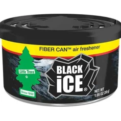 Car Freshner UFC-17855-24 Little Trees Black Ice Fiber Can Air Freshener 4 Pack