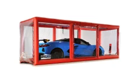 CarCapsule 18' Red Scorcher Series Showcase Indoor w/Road Emblazoned Floor includes Intellicharger/Led Kit (CCSH18RED)