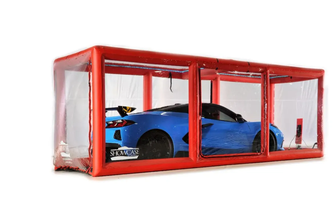 CarCapsule 18' Red Scorcher Series Showcase Indoor w/Road Emblazoned Floor includes Intellicharger/Led Kit (CCSH18RED)