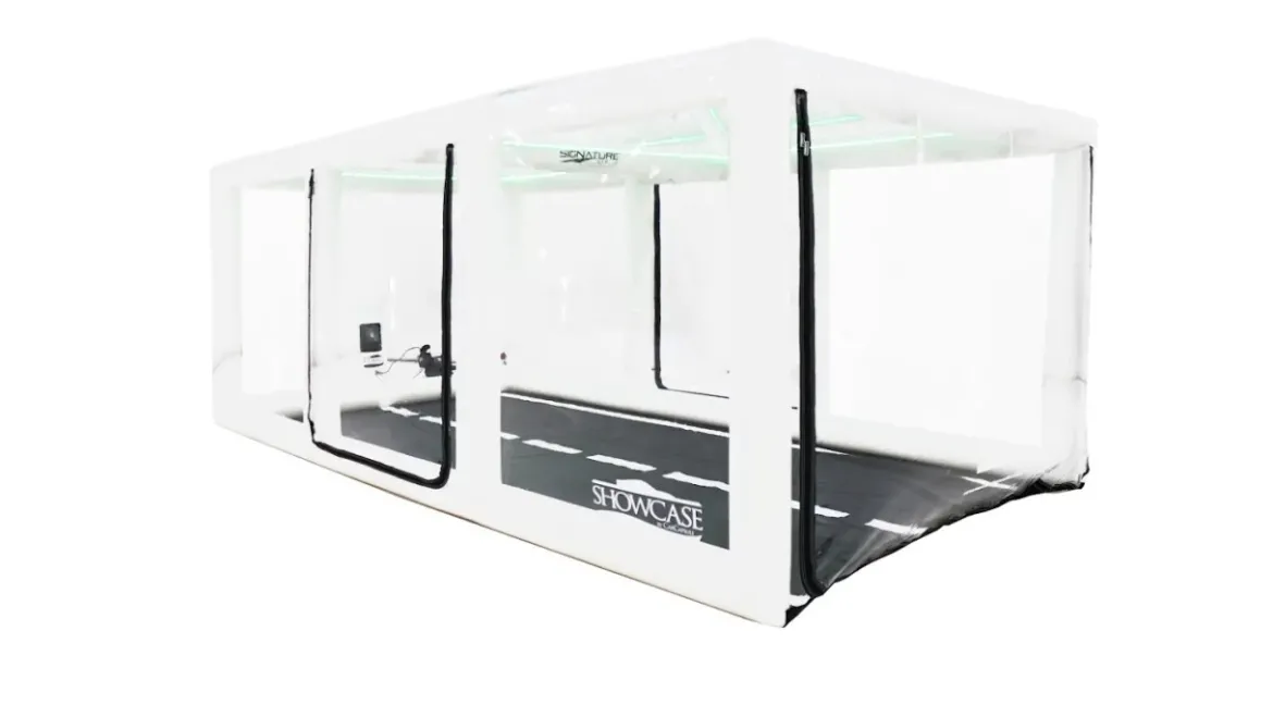 CarCapsule 16' Signature Series Showcase White w/Road Emblazoned Floor includes Intellicharger/Led Kit (CCSH16SIG)