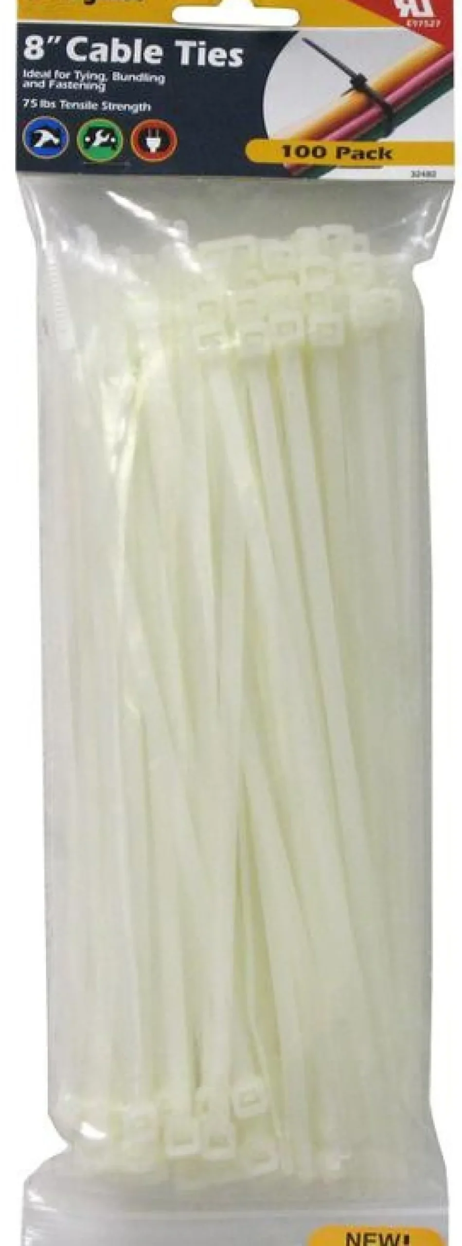 CargoLoc Cable Ties - 8", 100 Pack, Natural (32482)