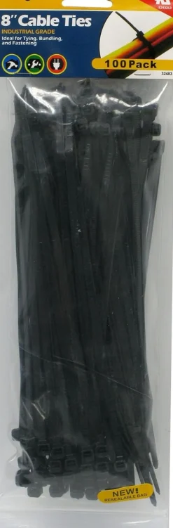 CargoLoc Cable Ties - 8", 100 Pack, Black (32483)