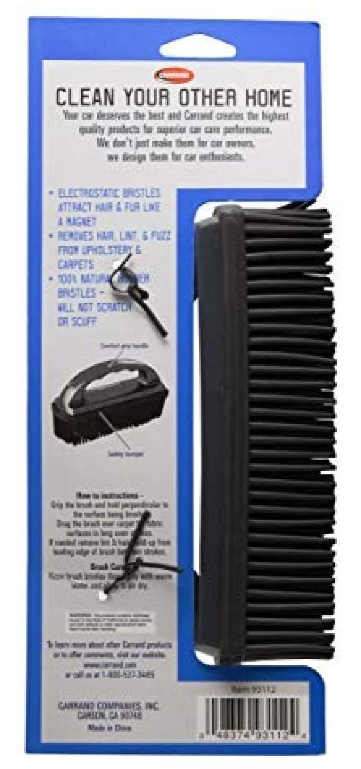 Carrand 93112 Lint and Hair Removal Brush, Single, Black