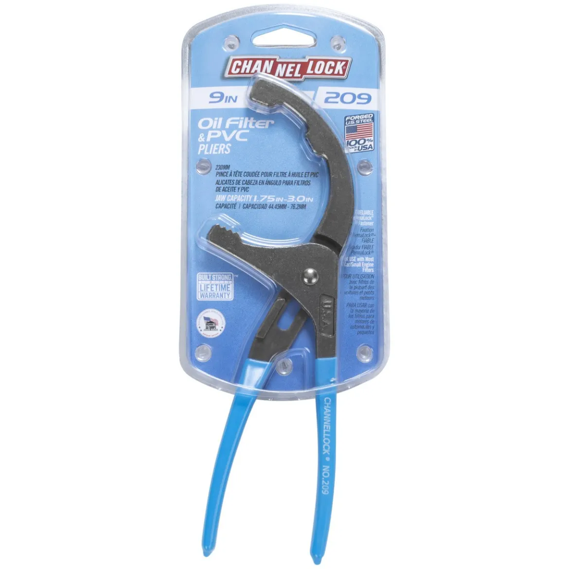 Channellock 209 Oil Filter Plier 9" 3 3/4 Jaw