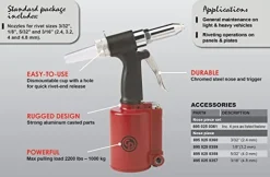 Chicago Pneumatic Air Hydraulic Riveter with Variable Nose Pieces (CP9882)