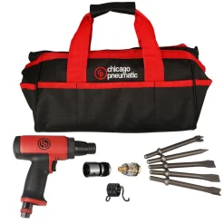 Chicago Pneumatic Low Vibration Short Hammer Kit with 5 Chisels (CP7160K)
