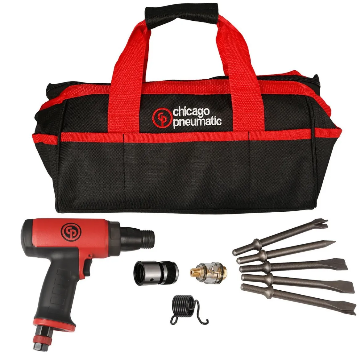 Chicago Pneumatic Low Vibration Short Hammer Kit with 5 Chisels (CP7160K)