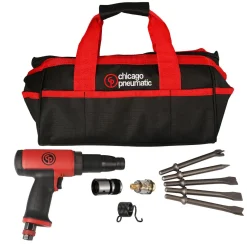 Chicago Pneumatic Low Vibration Long Hammer Kit with 5 Chisels (CP7165K)