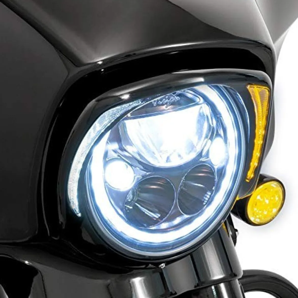 Ciro Fang Led Headlight Bezel Black With Amber Turn Signal (45206)