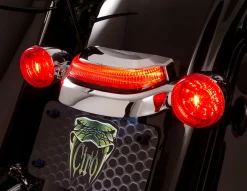 Ciro Lightstrike Chrome Crown Rear Led Strip Taillight 14-20 Harley (40153)