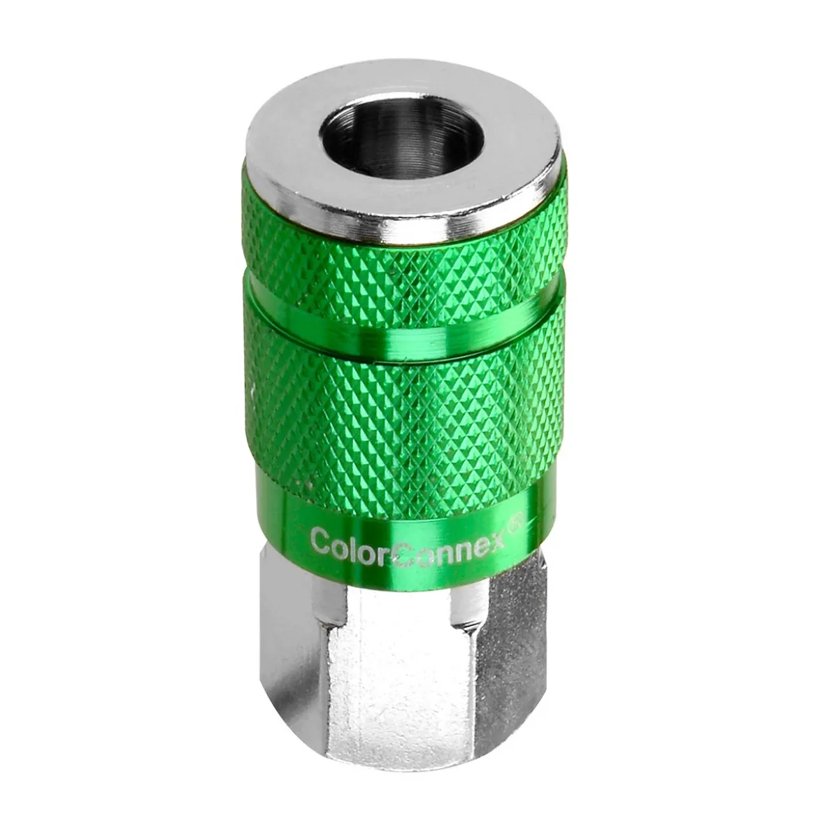 ColorConnex A71410B 1/4" Body x 1/4" FNPT Steel/Aluminum Green Air Coupler